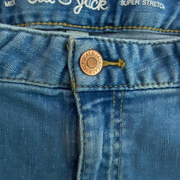Cat & Jack Women’s Denim Jean Midi Cutoff Shorts XL (14/16) Blue Super Stretch - Picture 4 of 12